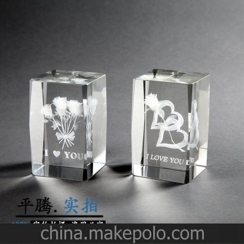 情定三生 3D內雕K9水晶玫瑰，鐫刻永恒的浪漫
